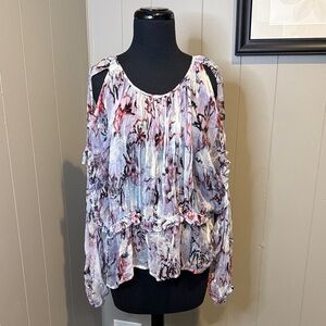 IRO Women’s 40/Large Abstract Sheer Cut Out Blouse